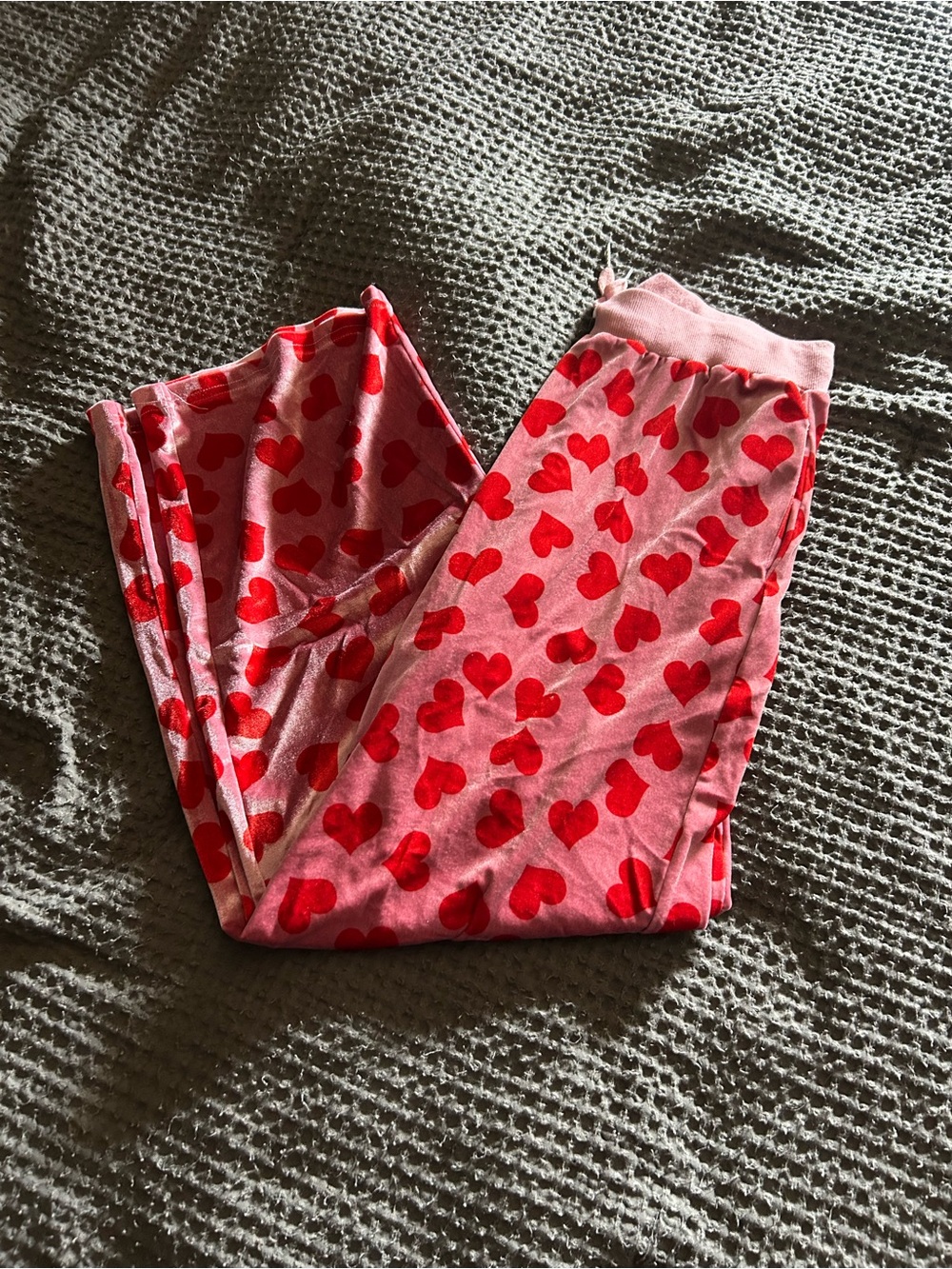 Crushed velvet heart pants